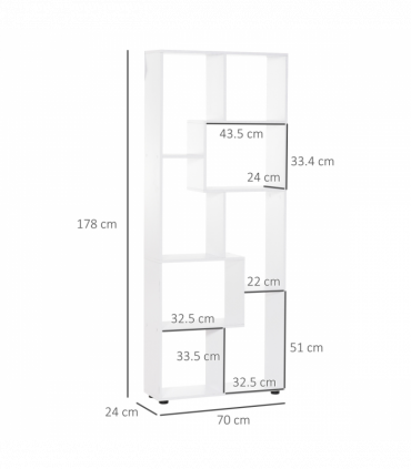 Multipurpose 8-Grid Bookshelf Decorative Shelf, Bathroom, Kitchen White