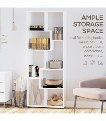 Multipurpose 8-Grid Bookshelf Decorative Shelf, Bathroom, Kitchen White