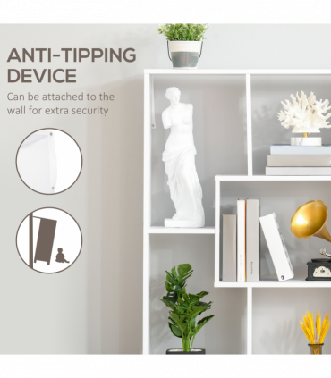 Multipurpose 8-Grid Bookshelf Decorative Shelf, Bathroom, Kitchen White