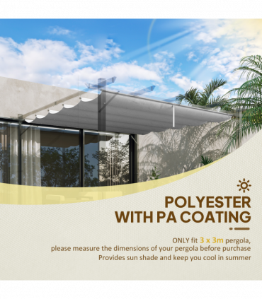 Outsunny Pergola Shade Cover Replacement Canopy for 3 x 3(m) Pergola