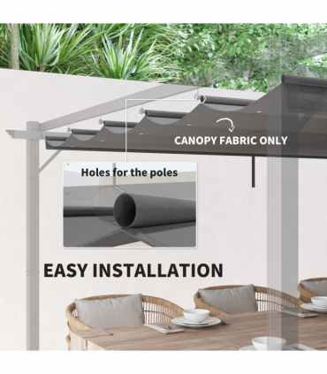 Outsunny Pergola Shade Cover Replacement Canopy for 4 x 3(m) Pergola, Light Grey