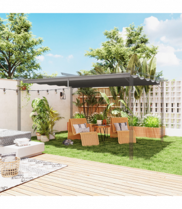 Outsunny Pergola Shade Cover Replacement Canopy for 4 x 3(m) Pergola, Light Grey