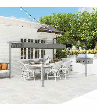 Outsunny Pergola Shade Cover Replacement Canopy for 4 x 3(m) Pergola, Light Grey