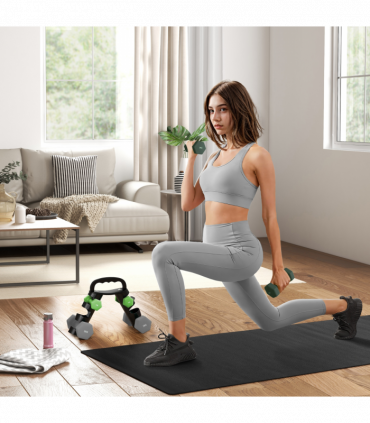 SPORTNOW Dumbbells Set with Storage Rack, 2 x 1kg, 2 x 3kg, 2 x 5kg, Green