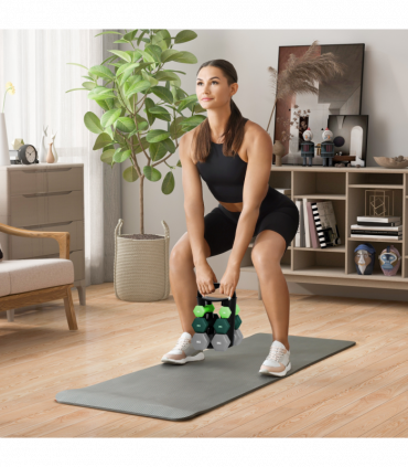 SPORTNOW Dumbbells Set with Storage Rack, 2 x 1kg, 2 x 3kg, 2 x 5kg, Green