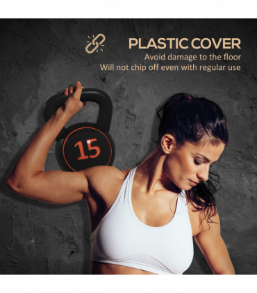 SPORTNOW Set of Three Kettlebell Weights with Storage Tray, 2.2kg, 4.5kg, 6.8kg