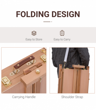 Tripod Art Easel Wooden Drawing Board Workstation Folding French Sketch HOMCOM