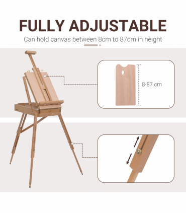 Tripod Art Easel Wooden Drawing Board Workstation Folding French Sketch HOMCOM