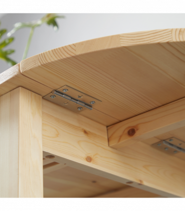 Expandable Pinewood Drop Leaf Dining Table for 4-6 People - Natural Finish