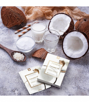 FOREO Sheet Mask with Coconut Oil Extracts Farm To Face Moisture-Boosting, 3 Pcs