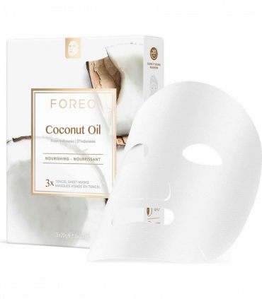 FOREO Sheet Mask with Coconut Oil Extracts Farm To Face Moisture-Boosting, 3 Pcs
