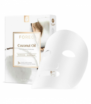 FOREO Sheet Mask with Coconut Oil Extracts Farm To Face Moisture-Boosting, 3 Pcs