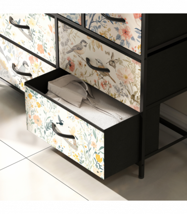 HOMCOM 7-Drawer Chest of Drawers, Fabric Dresser, White