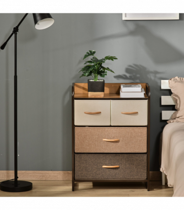 Fabric Chest of Drawers Multi-colored 78.5H x 58W x 29Dcm Solid Metal Frame