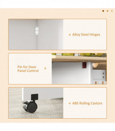 HOMCOM Foldable Dining Table, Drop Leaf Table with Storage for Kitchen, Oak