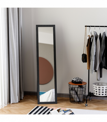 HOMCOM Full Length Mirror, Floor Standing or Wall-Mounted Long Mirror, Black