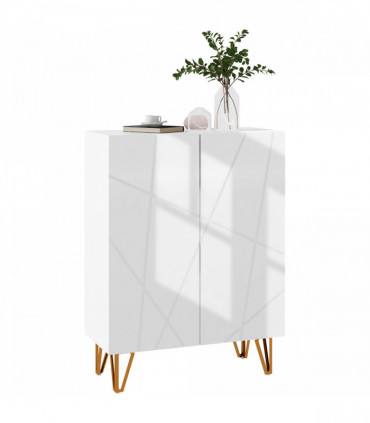 HOMCOM Shoe Storage Cabinet with Soft-Close Hinges and Adjust Shelves, White