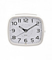 HOMETIME ALARM CLOCK SQUARE WITH ILLUMINATED BUTTON WHITE CASE