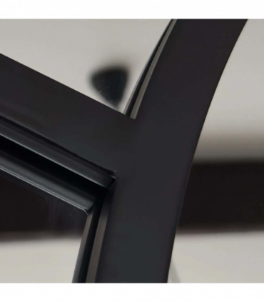 Mio - Black Metal Arched Window Mirror - 95cm x 120cm