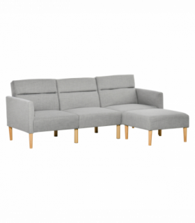 Upholstered Sofa bed Reversible Sectional Sofa Set Sleeper with Footstool
