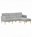 Upholstered Sofa bed Reversible Sectional Sofa Set Sleeper with Footstool