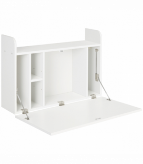 Wall Mounted Table Drop Leaf Floating Laptop Desk w/ Storage for Home Office