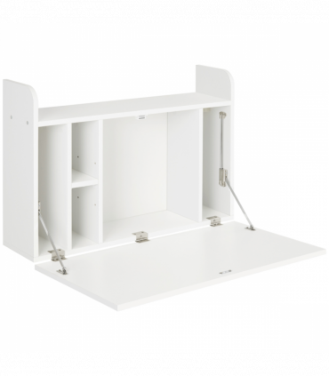 Wall Mounted Table Drop Leaf Floating Laptop Desk w/ Storage for Home Office