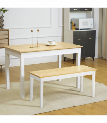 Wood Dining Bench Wooden Bench for 2 People, Natural Wood Effect