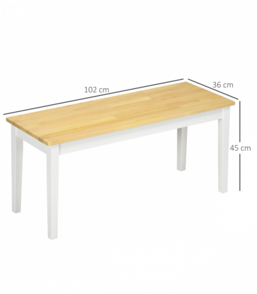 Wood Dining Bench Wooden Bench for 2 People, Natural Wood Effect