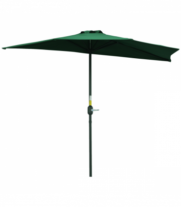 3m Half Parasol Umbrella Metal Frame Crank NO BASE INCLUDED, Green