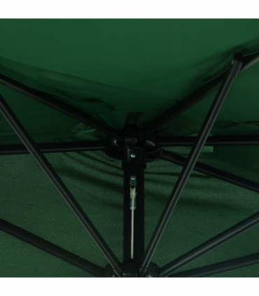 3m Half Parasol Umbrella Metal Frame Crank NO BASE INCLUDED, Green