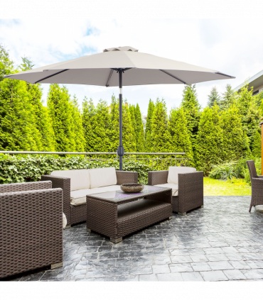 3m Parasol Patio Umbrella,Tilt and CrankLight Grey