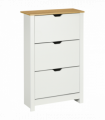 HOMCOM 18-Shoe Storage Cabinet 6 Shelves 3 Drawers Tabletop 4 Legs Modern White