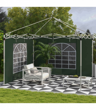 Outsunny 3x3(m) or 3x6m Pop Up Gazebo Side Panels Replacement, 2 Pack, Green