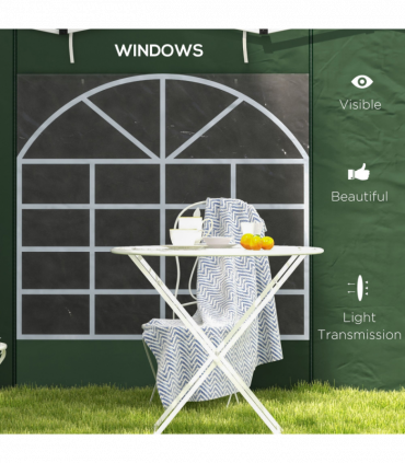 Outsunny 3x3(m) or 3x6m Pop Up Gazebo Side Panels Replacement, 2 Pack, Green