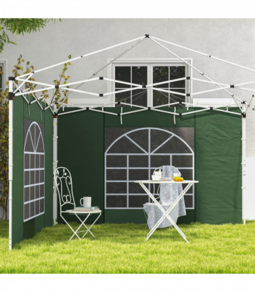 Outsunny 3x3(m) or 3x6m Pop Up Gazebo Side Panels Replacement, 2 Pack, Green