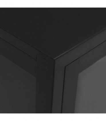 vidaXL Sideboard Black 70x35x70 cm Steel and Glass