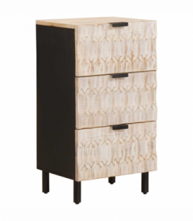 vidaXL Sideboard White Wash Finish 40 x 33.5 x 75 cm Solid Mango Wood