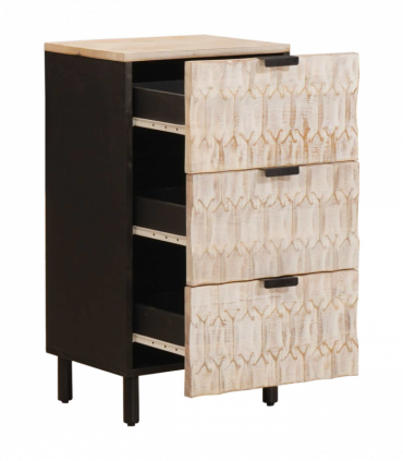 vidaXL Sideboard White Wash Finish 40 x 33.5 x 75 cm Solid Mango Wood