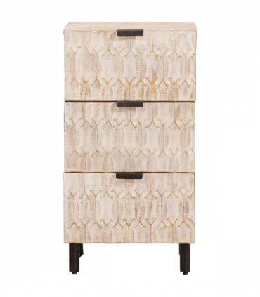 vidaXL Sideboard White Wash Finish 40 x 33.5 x 75 cm Solid Mango Wood