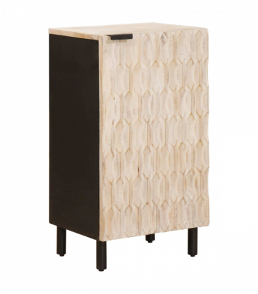 vidaXL Sideboard White Wash Finish 40 x 33.5 x 75 cm Solid Mango Wood