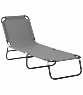 Reclining Lounge Chair with 5-Level Adjustable Backrest, Grey