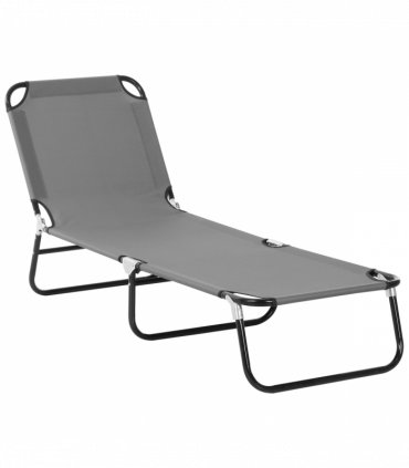 Reclining Lounge Chair with 5-Level Adjustable Backrest, Grey