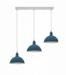 Industrial Vintage Loft Kitchen Bar 3 Lights Fittings Ceiling Lights Chandelier 21cm Dome Metal Light Shade