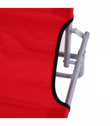 Outsunny Folding Chair Sun Lounger w/ Sunshade Garden Recliner Hammock Red