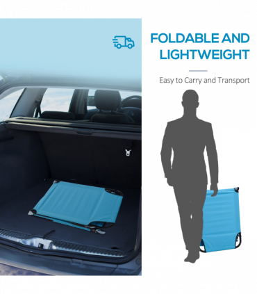 Outsunny Reclining Lawn Chaise Lounge Folding Chair Adjustable Backrest, Blue