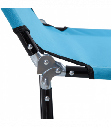Outsunny Reclining Lawn Chaise Lounge Folding Chair Adjustable Backrest, Blue