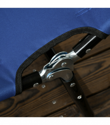 Outsunny  Folding Sun Loungers Set of 2 with Adjustable Backrest, Blue