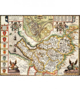 Cheshire Historical Map 1000 Piece Jigsaw Puzzle (1610)
