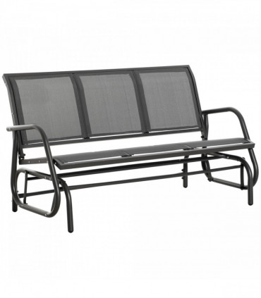 Outsunny 3-Seat Glider Rocking Chair for 3 People Garden Bench Grey